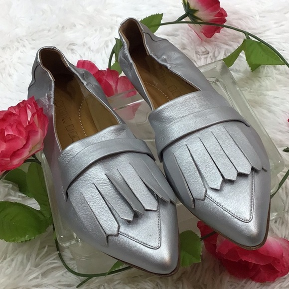 Pomme D’or Shoes - Pomme D’or silver butter soft kiltie loafer 37 NWT